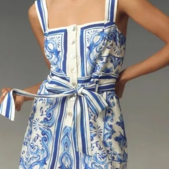 Farm Rio Blue and White Romper - Picture 2 of 8